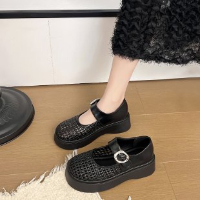 Women White Hollow Woven Mary  - огляд і ціна Sandals